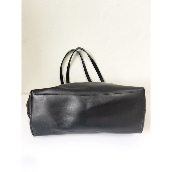 COACH Signature Chain Central Leather Tote Bag in Black - Picture 9 of 12